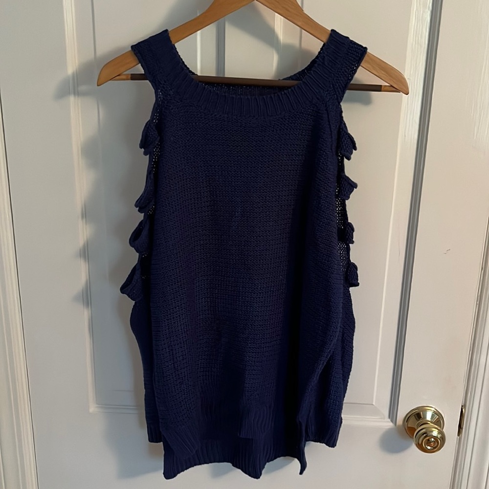 PIPPALYNN Royal Blue Long Sleeved Cut Out Sweater, size 0/S
